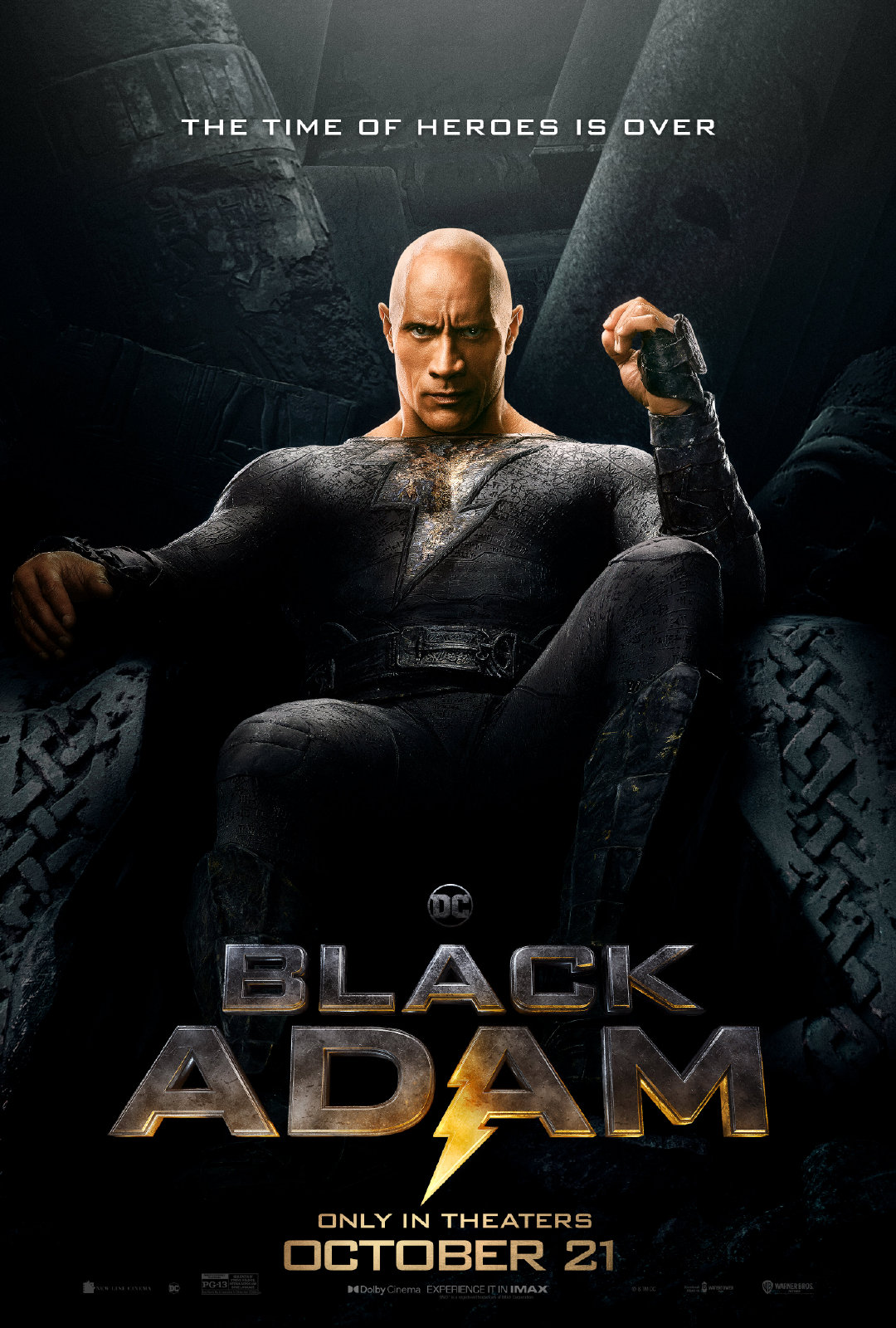 巨石强森主演的DC超级英雄新片《黑亚当》发布新海报，电影将于10月21日登陆北美院线。

《黑亚当》由佐米·希尔拉(《鲨