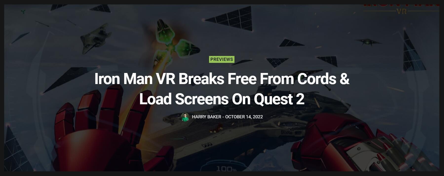 【《钢铁侠VR》登Quest 2后加载速度变快】2020年的《漫威钢铁侠》是一款PS VR游戏，当时仅登陆了PS4平台。